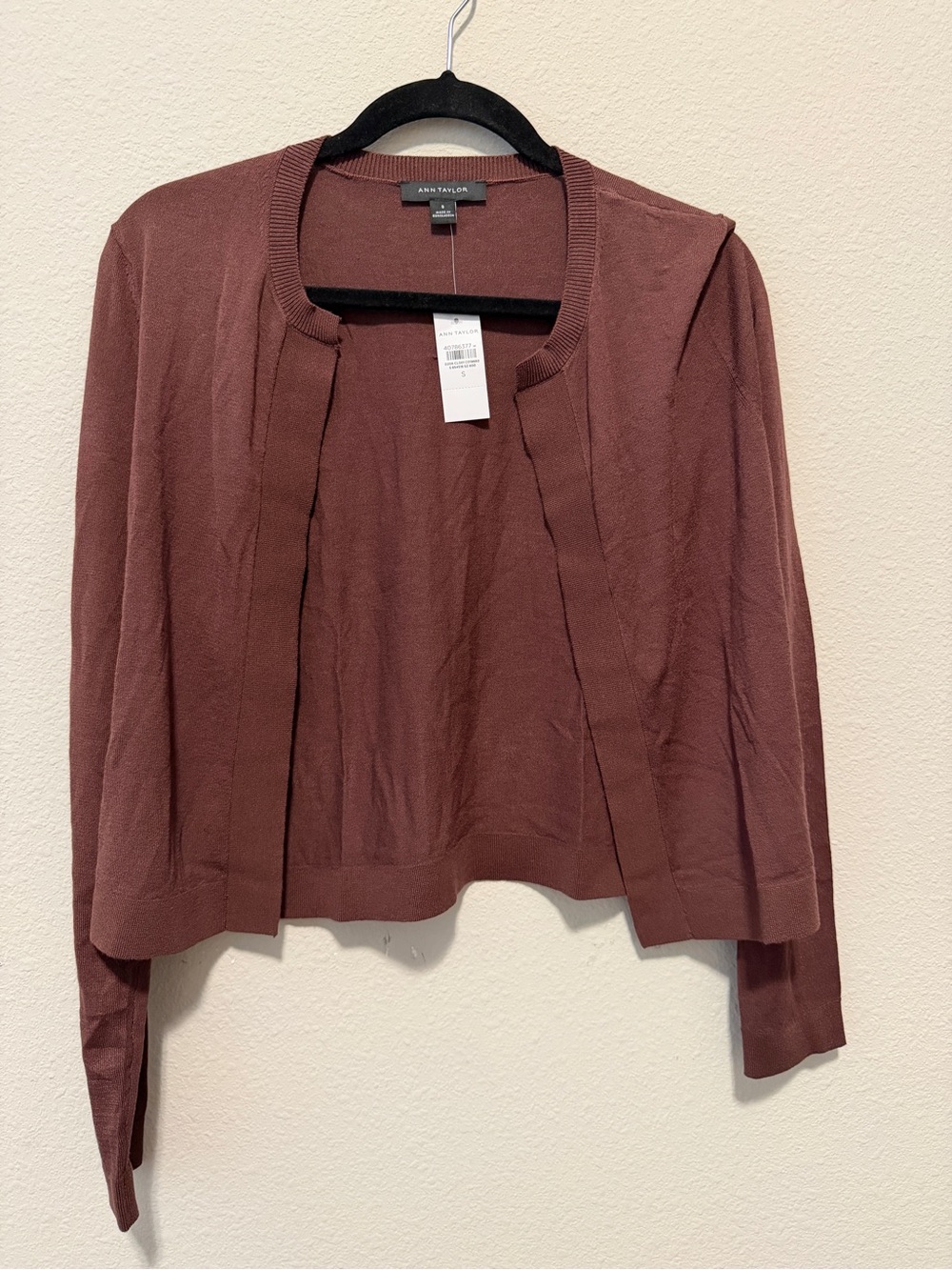 Ann Taylor Open-Front Blazer Cardigan in Chocolate Brown
